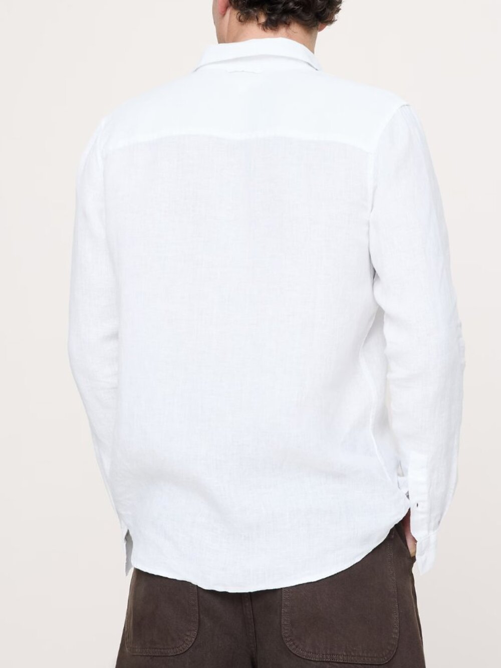 NWT! Banana Republic Men's White 100% Euro Linen Standard-Fit L/S Shirt L - Picture 3 of 4